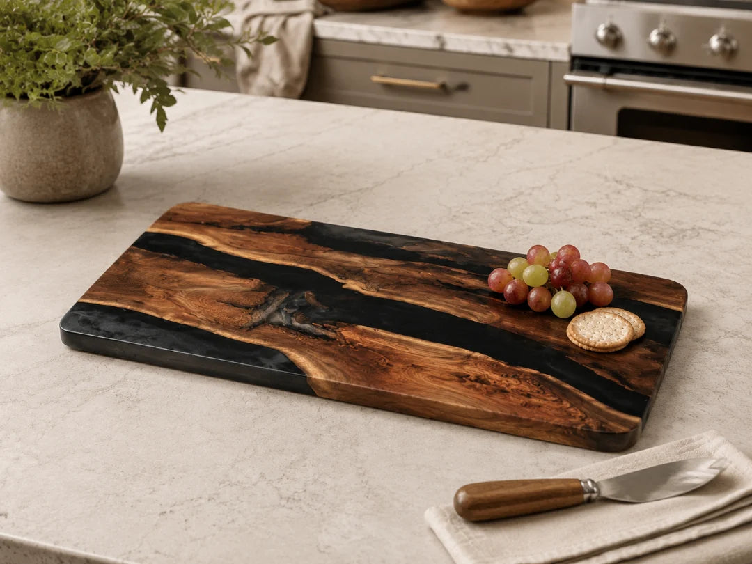 Ember Vein BlackEpoxy Serving Board SB03