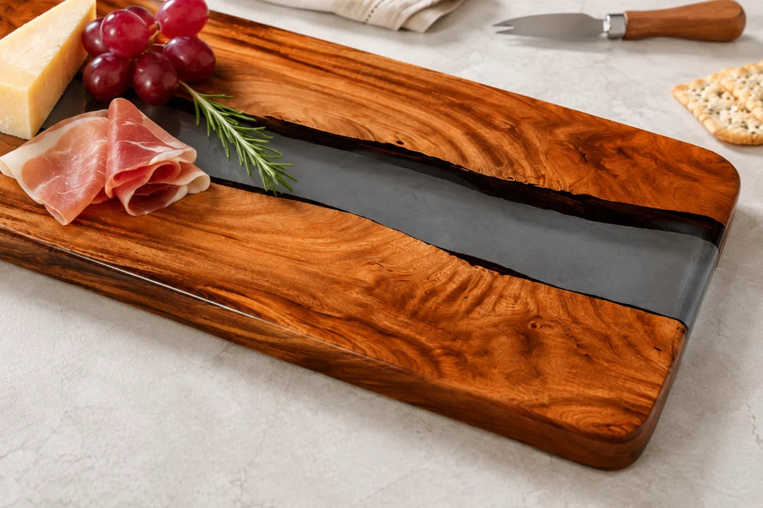 Silver Passage Pearl White Epoxy Serving Board SB08
