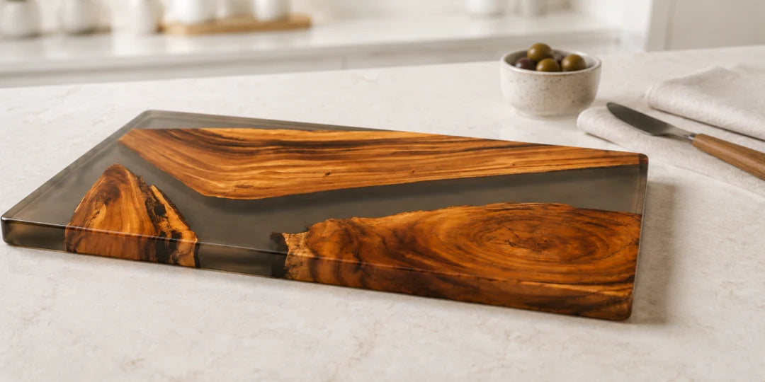 Smoke Islands Smoky Gray Epoxy Serving Board SB09