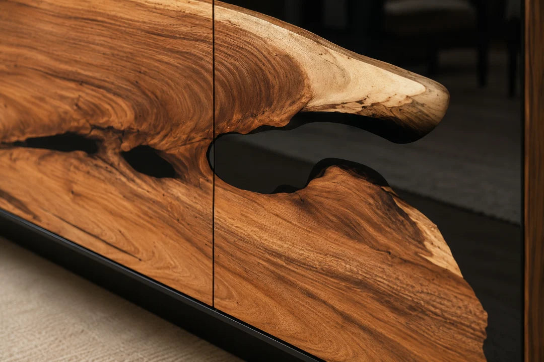 Black Passage Jet Black Epoxy Sideboard and Credenza SC03