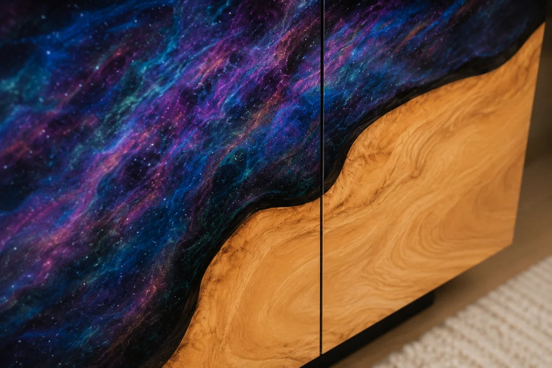 Galaxy Crest Galaxy Blue Epoxy Sideboard and Credenza SC08