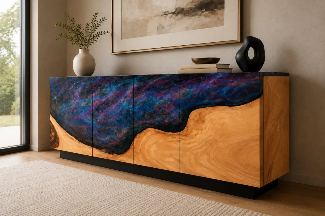 Galaxy Crest Galaxy Blue Epoxy Sideboard and Credenza SC08