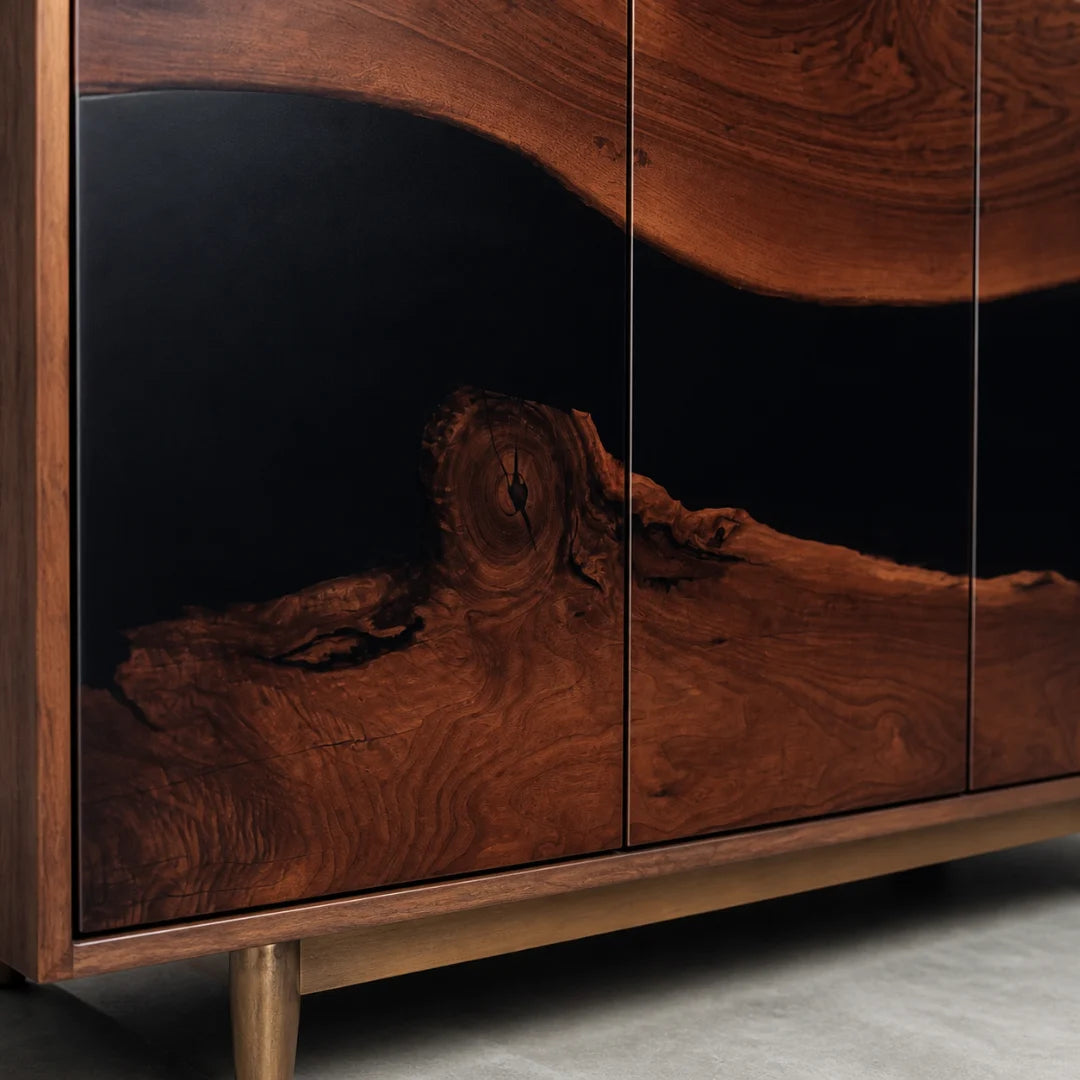 Ember Valley Smoky Black Epoxy Sideboard and Credenza SC11