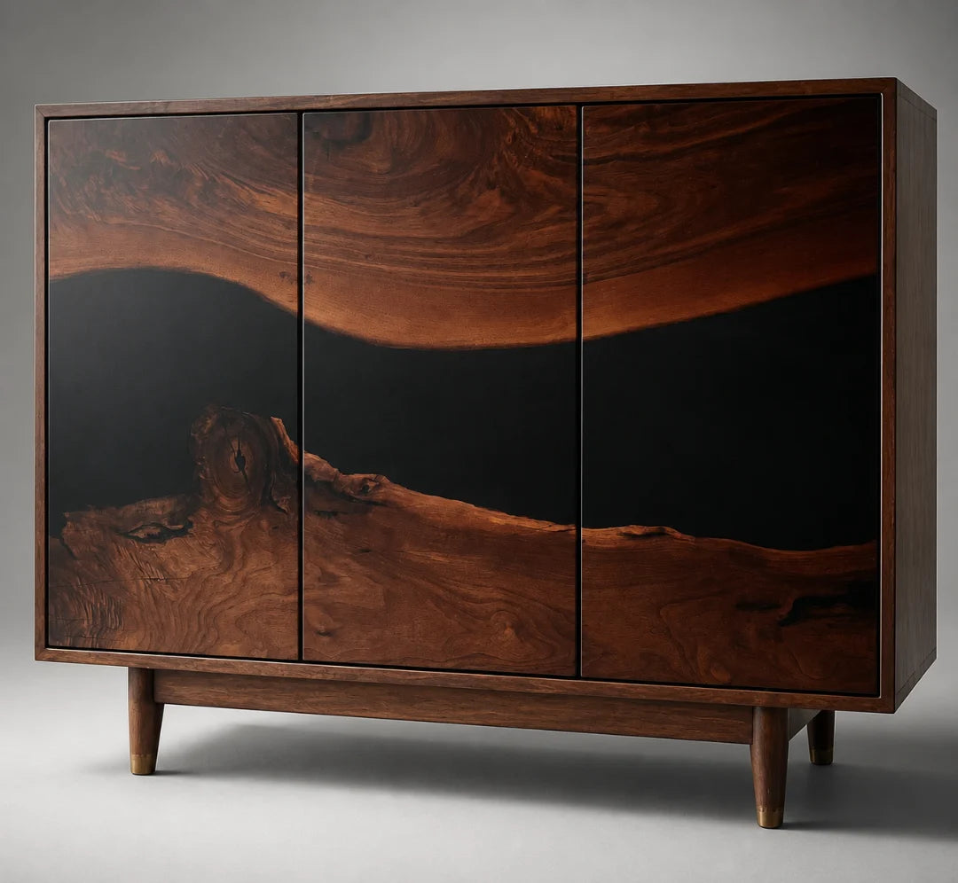 Ember Valley Smoky Black Epoxy Sideboard and Credenza SC11