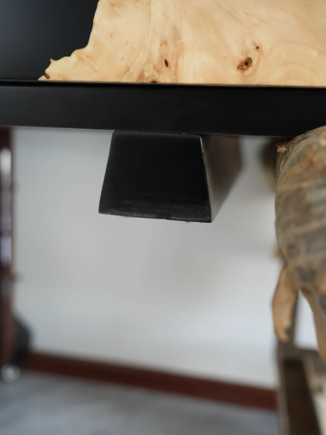 Natural Columns Jet Black Epoxy Sideboard and Credenza SC12