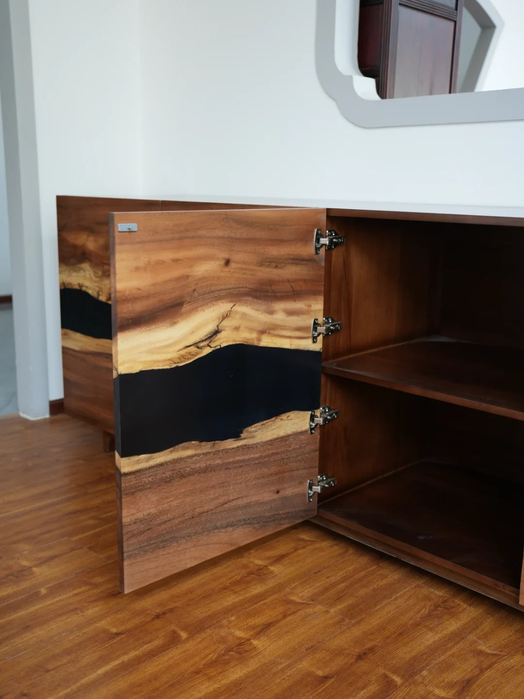 Quiet River Jet Black Epoxy Sideboard and Credenza SC13