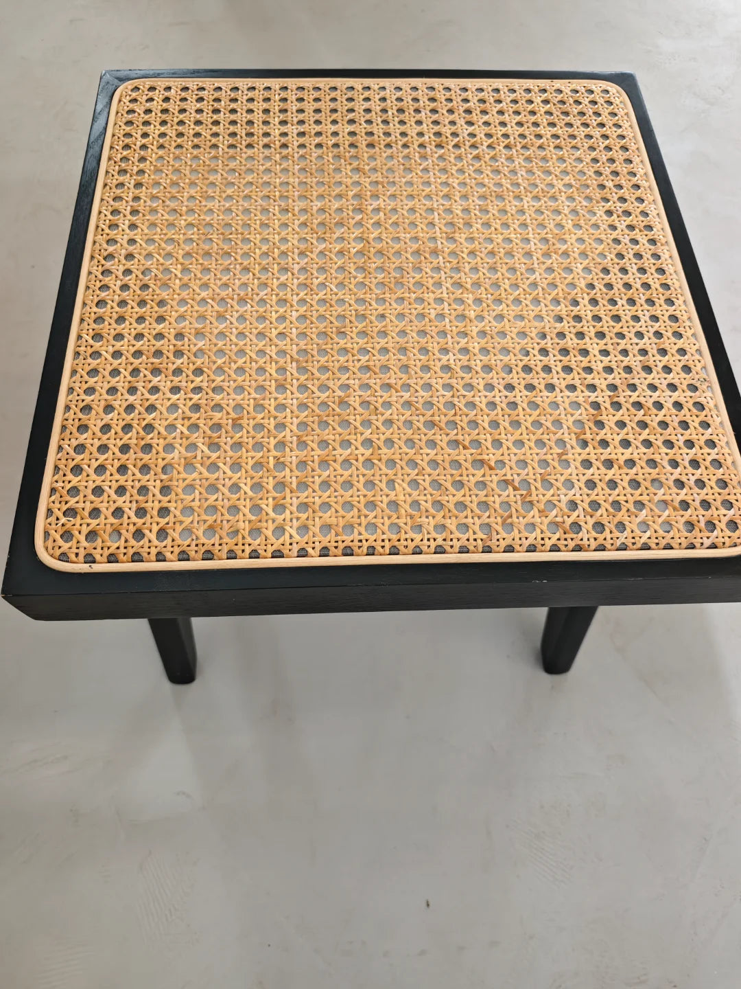 Black Cane Low Stool ST03