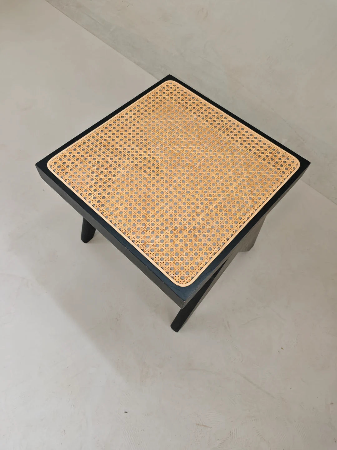 Black Cane Low Stool ST03