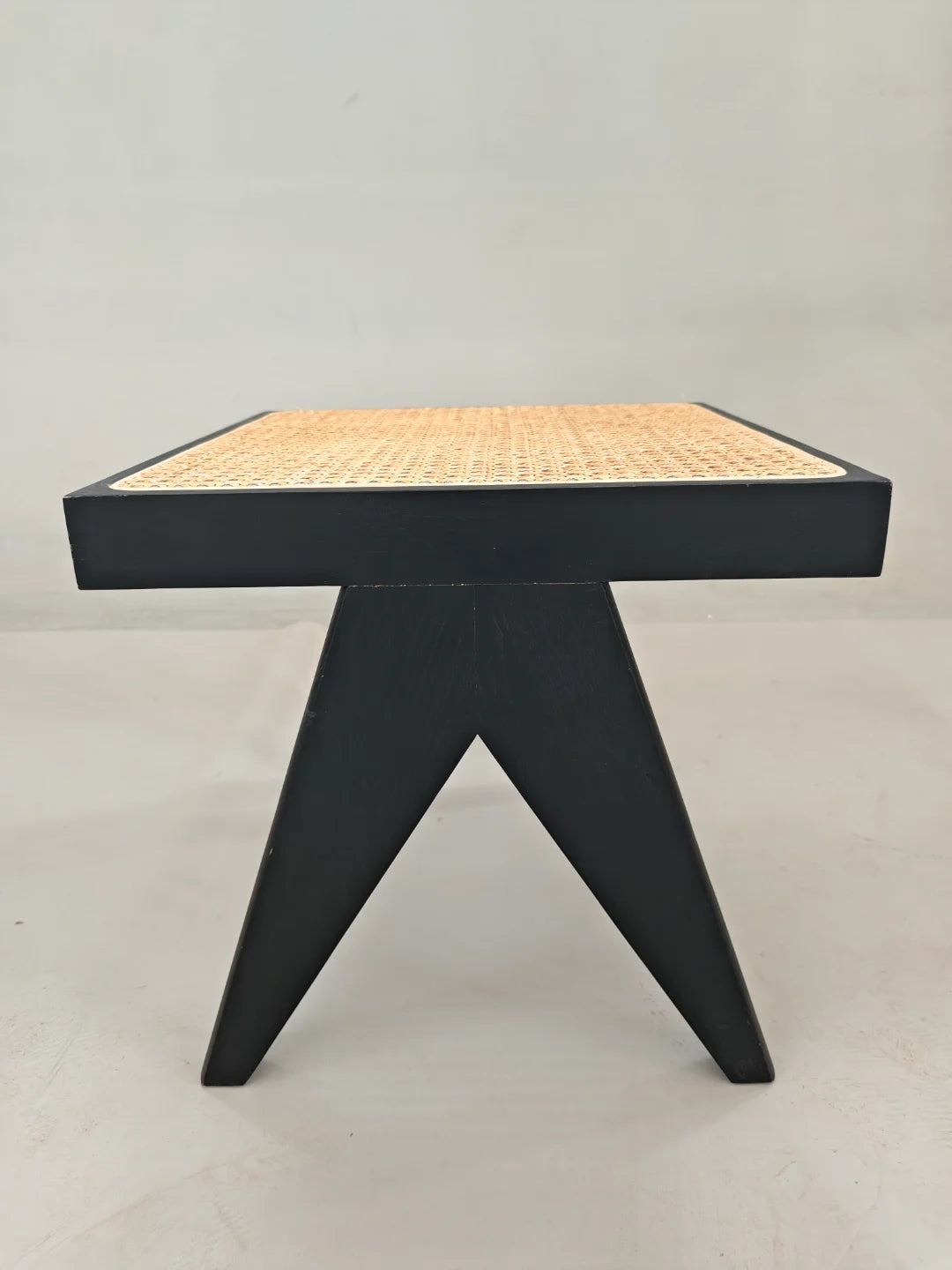 Black Cane Low Stool ST03