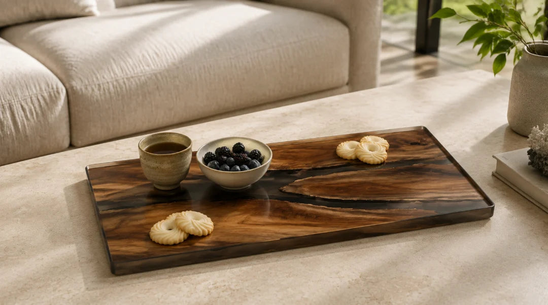 Shadow Pools Smoky Black Epoxy Snack Tray ST05