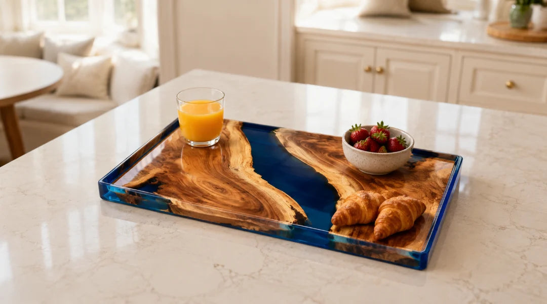 Blue Current Royal Blue Epoxy Snack Tray ST09
