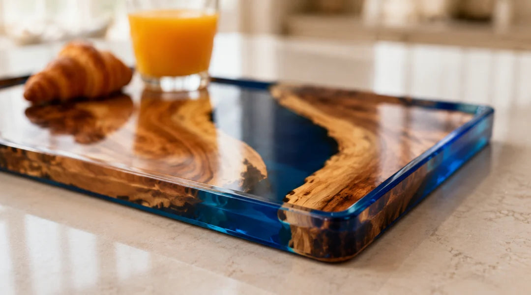 Blue Current Royal Blue Epoxy Snack Tray ST09