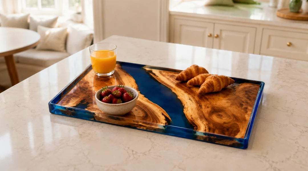 Blue Current Royal Blue Epoxy Snack Tray ST09