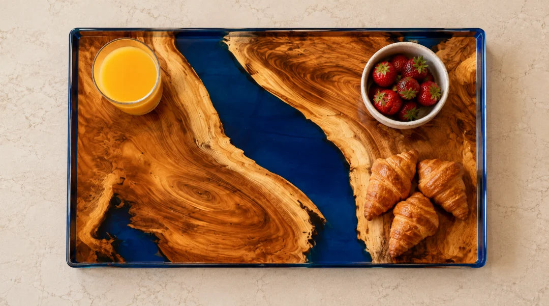 Blue Current Royal Blue Epoxy Snack Tray ST09