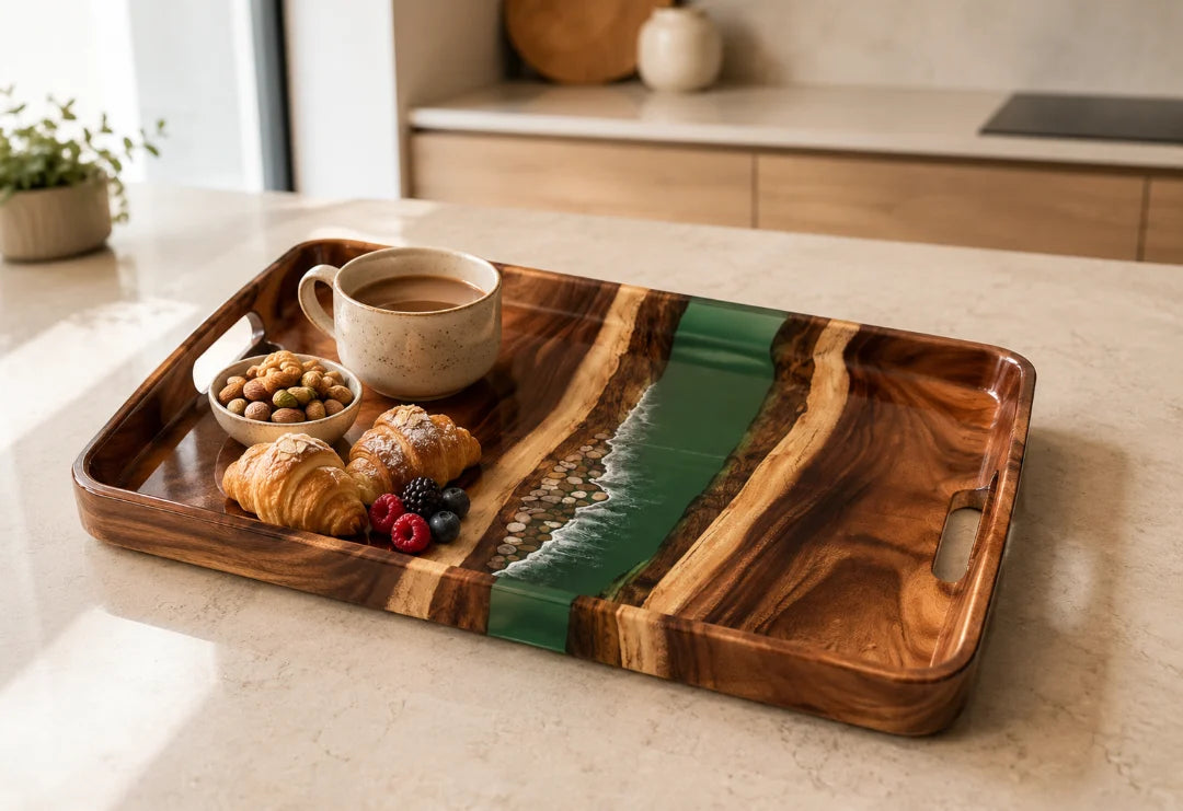 Green Channel Forest Green Epoxy Snack Tray ST10