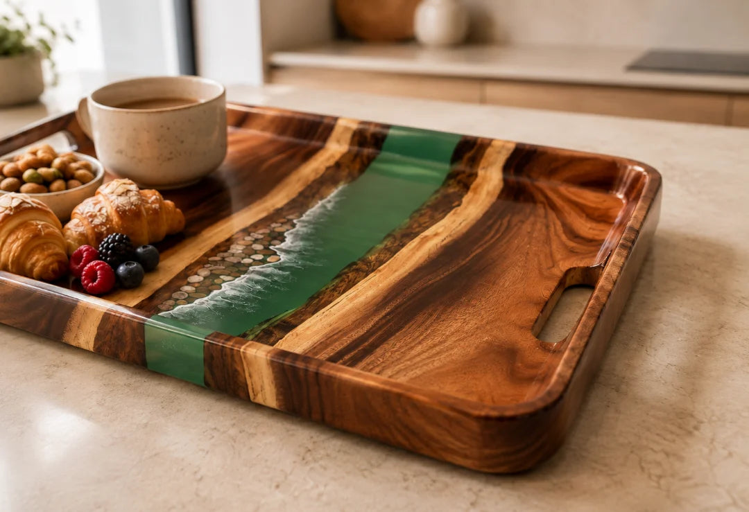Green Channel Forest Green Epoxy Snack Tray ST10