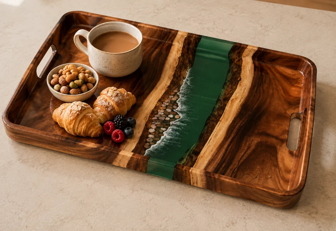 Green Channel Forest Green Epoxy Snack Tray ST10