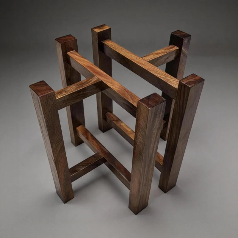 Solid Walnut Double Trestle Table Base SL01
