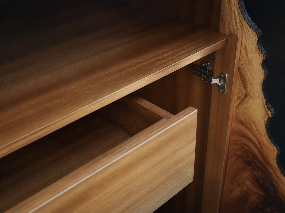 Organic Eclipse Jet Black Epoxy Tea and Beverage Cabinet TBC01