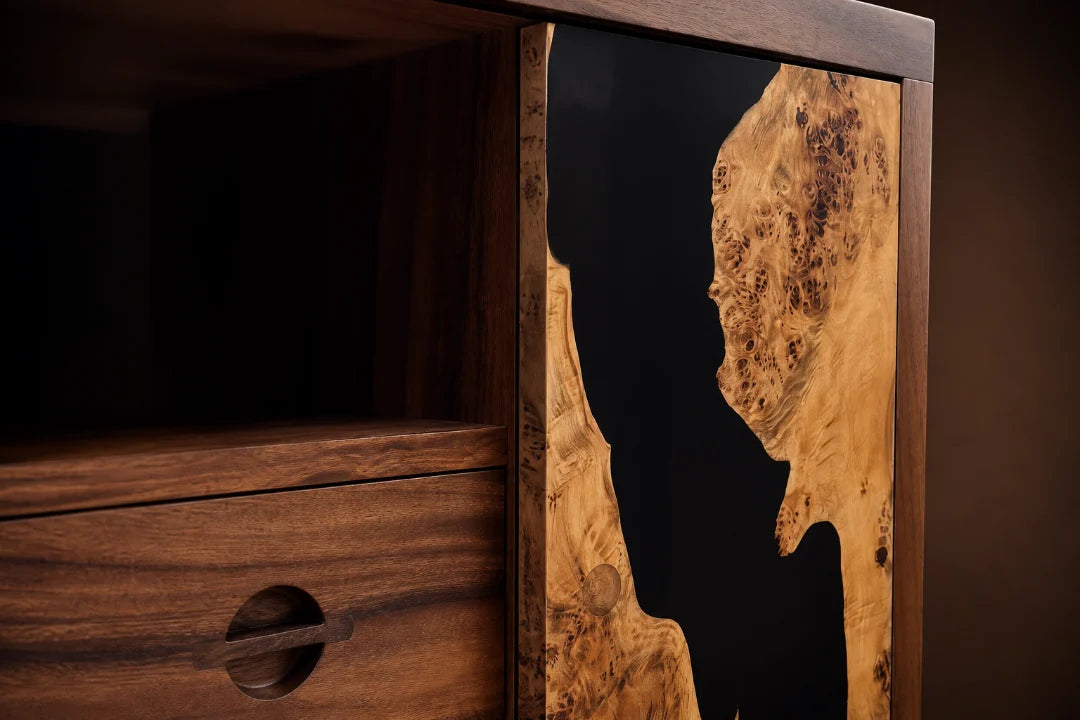 Organic Eclipse Jet Black Epoxy Tea and Beverage Cabinet TBC01
