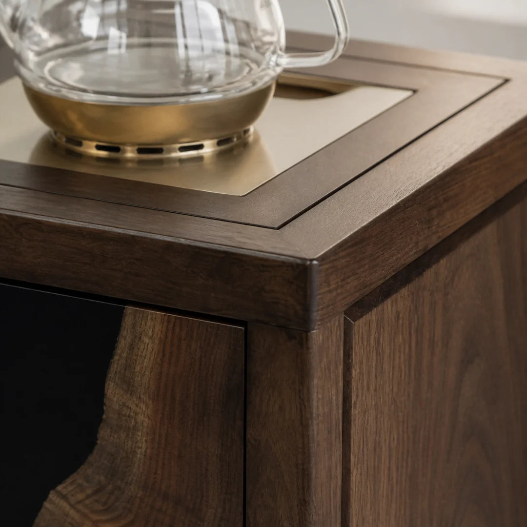 Dark Current Smoky Black Epoxy Tea and Beverage Cabinet TBC02