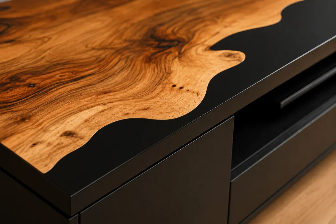 Midnight Top Smoky Black Epoxy TV Stand TVS01