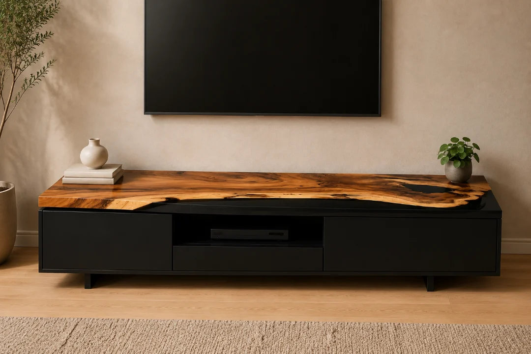 Midnight Top Smoky Black Epoxy TV Stand TVS01
