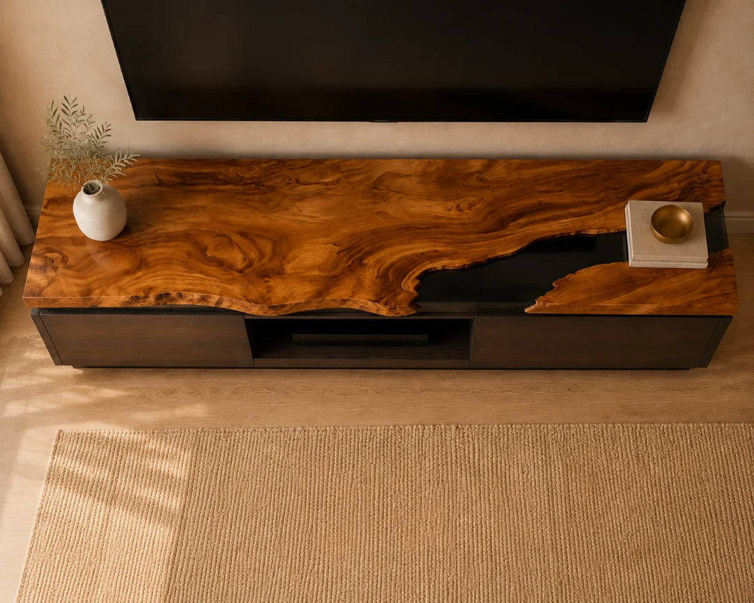 Warm Current Smoky Black Epoxy TV Stand TVS02