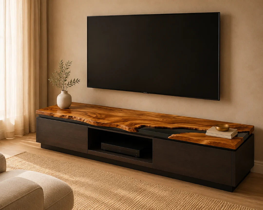 Warm Current Smoky Black Epoxy TV Stand TVS02