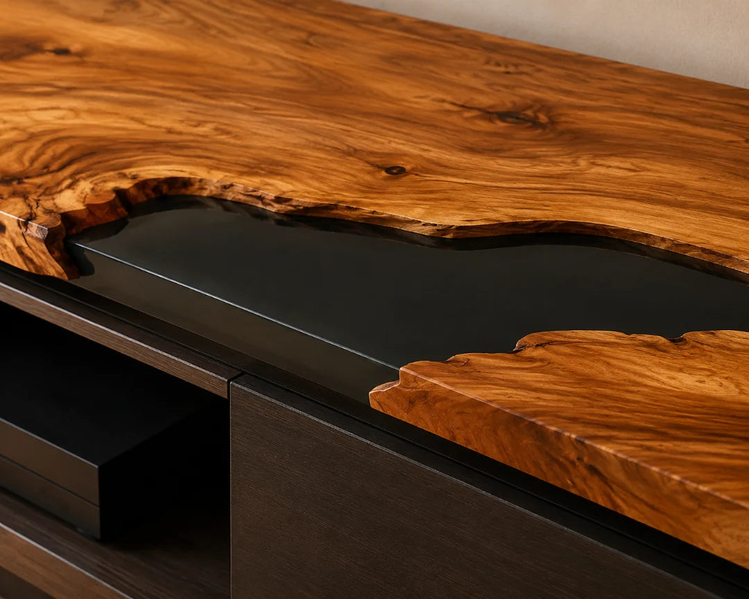 Warm Current Smoky Black Epoxy TV Stand TVS02