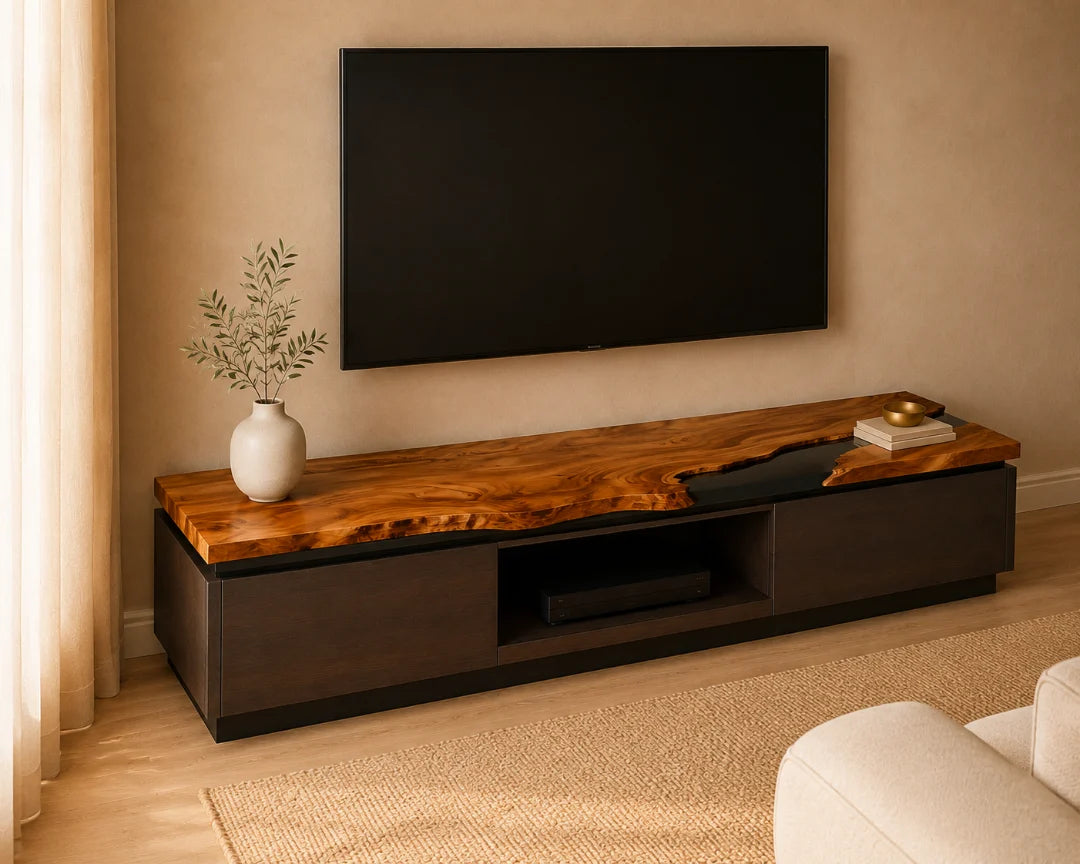 Warm Current Smoky Black Epoxy TV Stand TVS02
