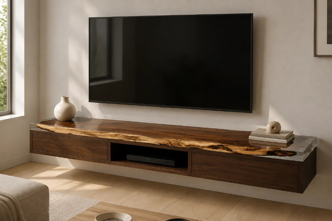 Clear Media Line Crystal Clear Epoxy TV Stand TVS03