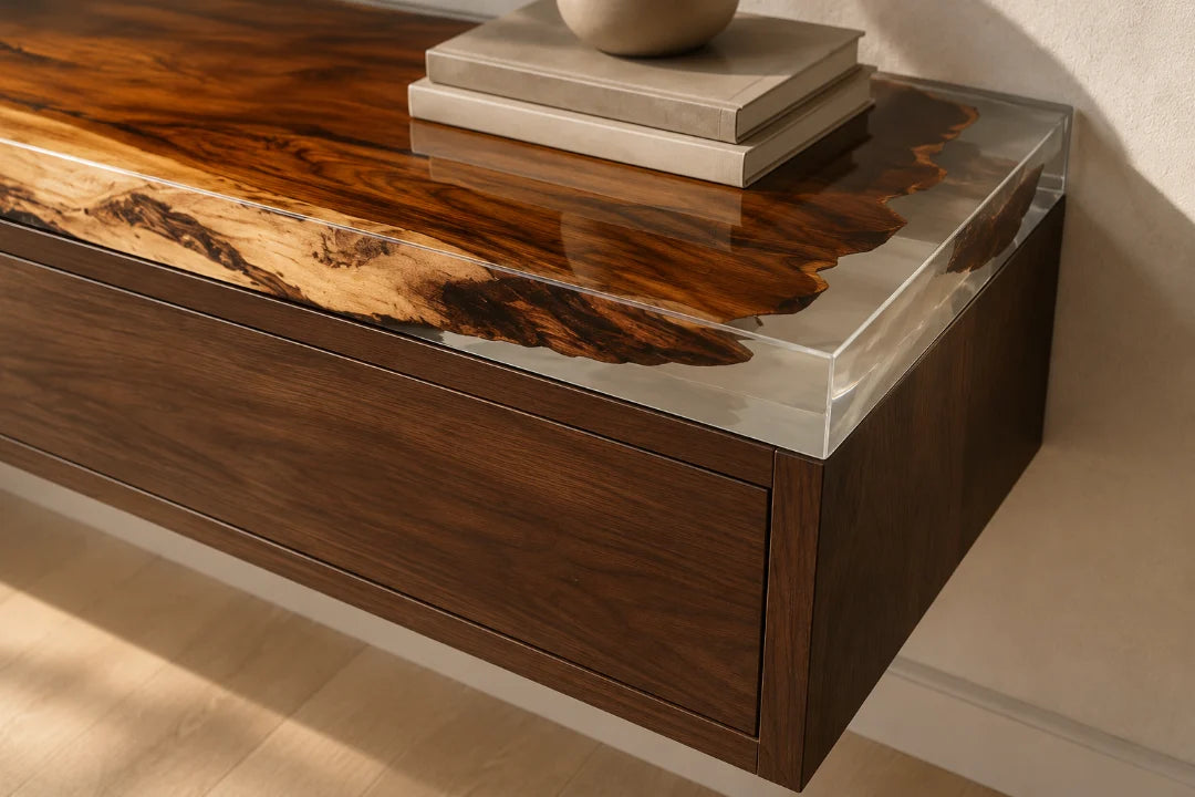 Clear Media Line Crystal Clear Epoxy TV Stand TVS03