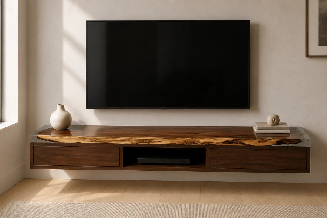 Clear Media Line Crystal Clear Epoxy TV Stand TVS03
