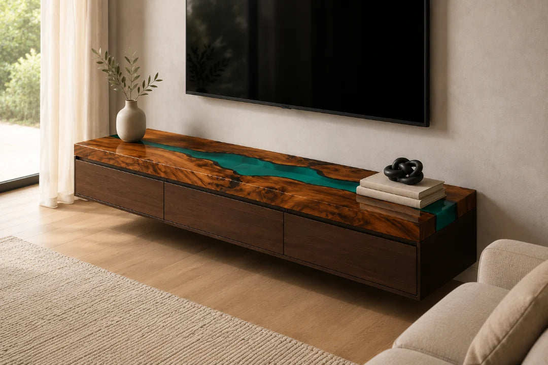 Turquoise Current Turquoise Epoxy TV Stand TVS06
