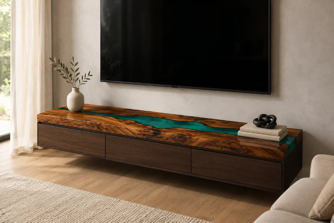 Turquoise Current Turquoise Epoxy TV Stand TVS06