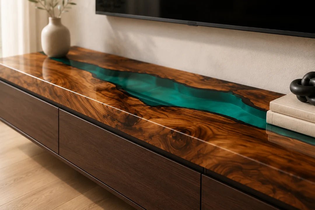 Turquoise Current Turquoise Epoxy TV Stand TVS06