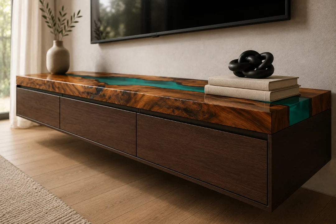 Turquoise Current Turquoise Epoxy TV Stand TVS06