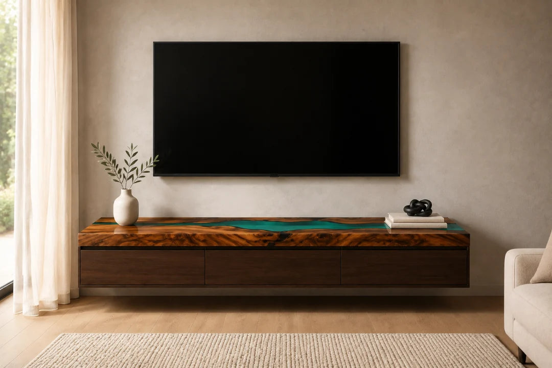 Turquoise Current Turquoise Epoxy TV Stand TVS06