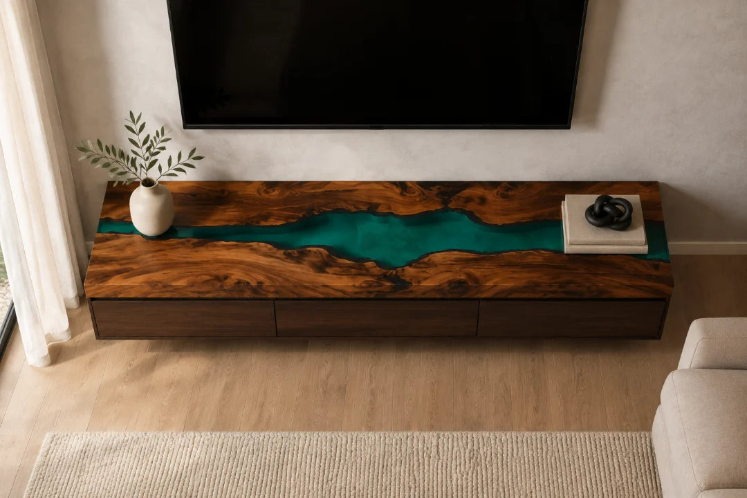 Turquoise Current Turquoise Epoxy TV Stand TVS06