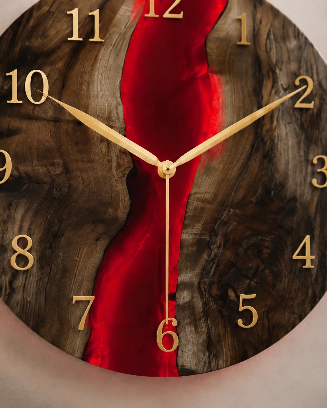 Crimson River Ruby Red Epoxy Wall Clock WC02
