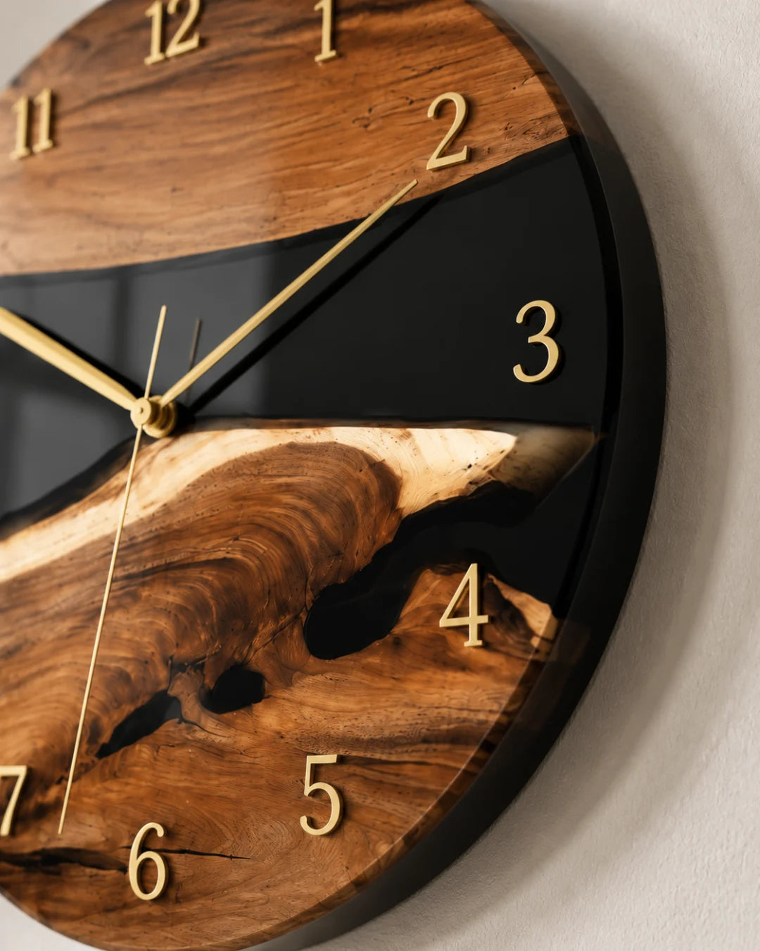 Black Passage Jet Black Epoxy Wall Clock WC03