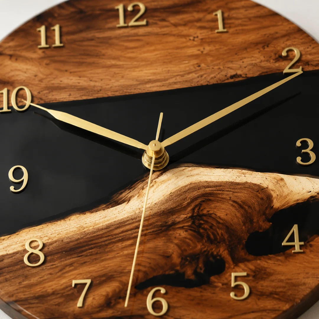 Black Passage Jet Black Epoxy Wall Clock WC03