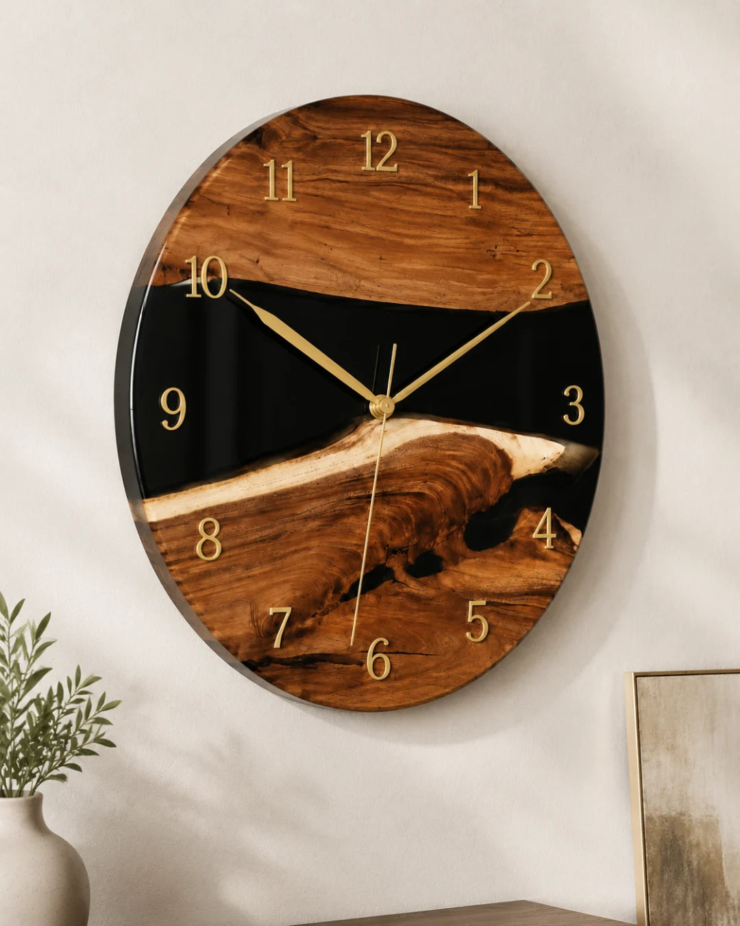 Black Passage Jet Black Epoxy Wall Clock WC03