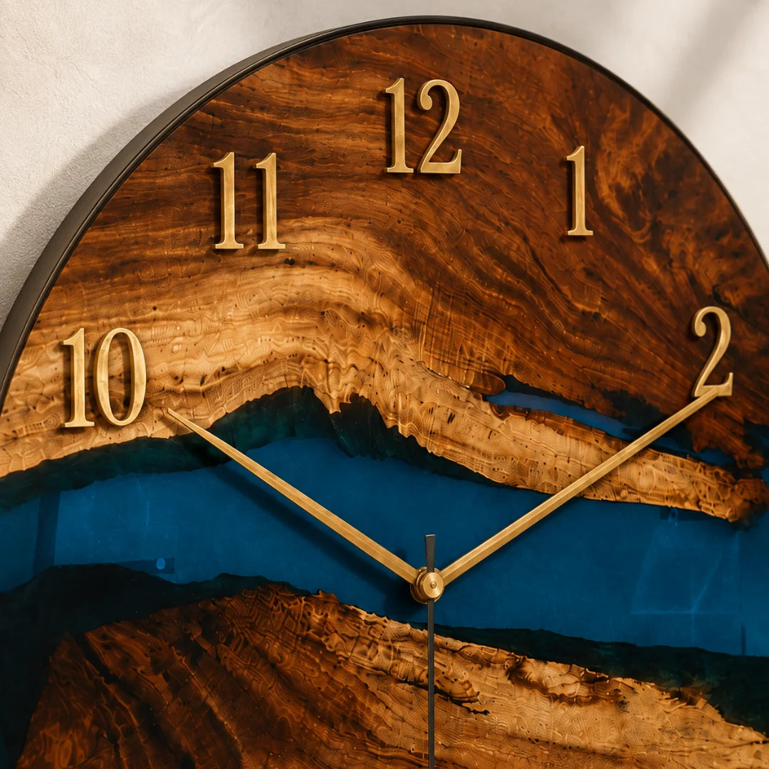 Blue Estuary Ocean Blue Epoxy Wall Clock WC04
