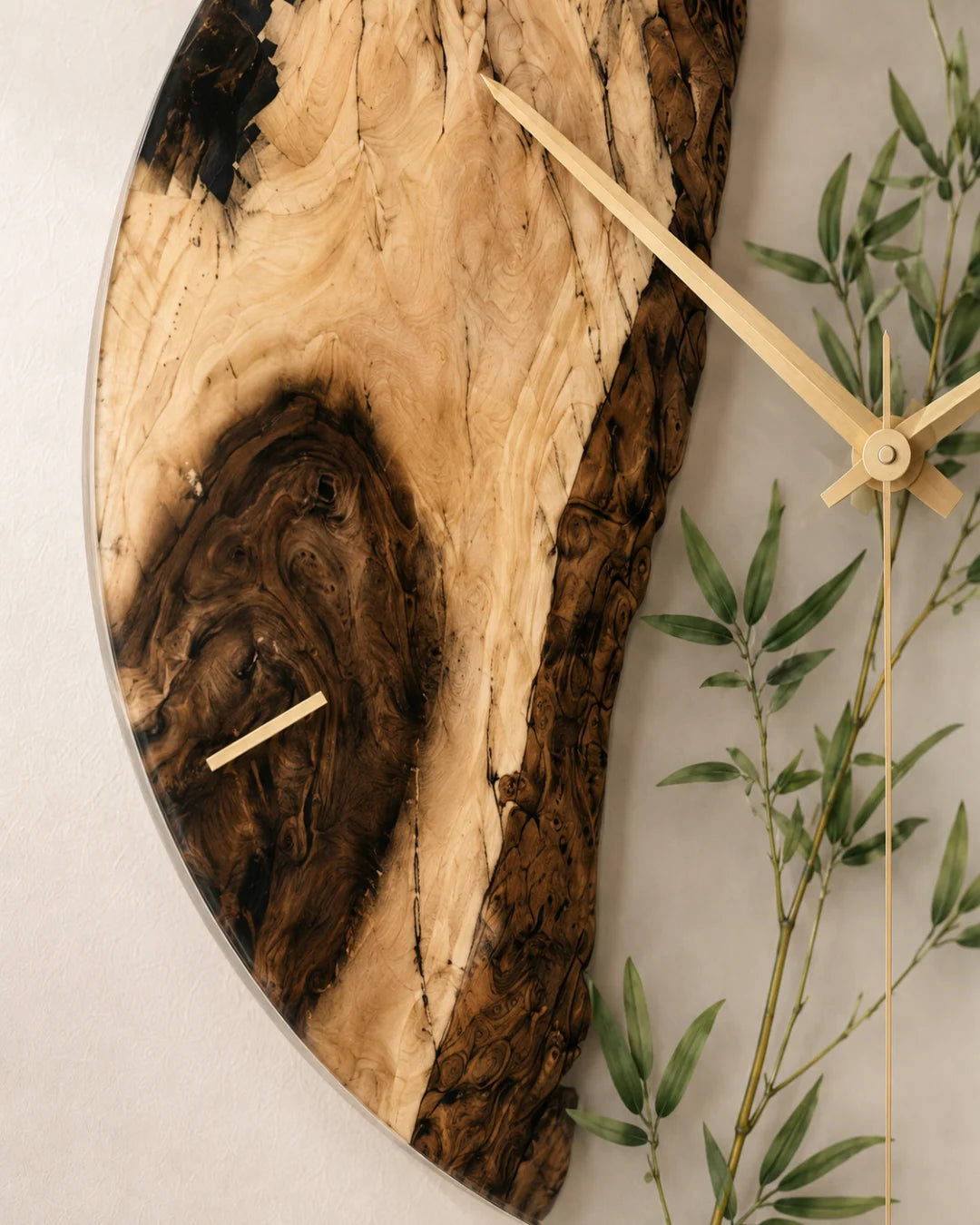 Botanical Window Crystal Clear Botanical Epoxy Wall Clock WC05