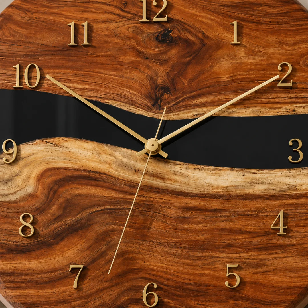 Quiet Current Smoky Black Epoxy Wall Clock WC06