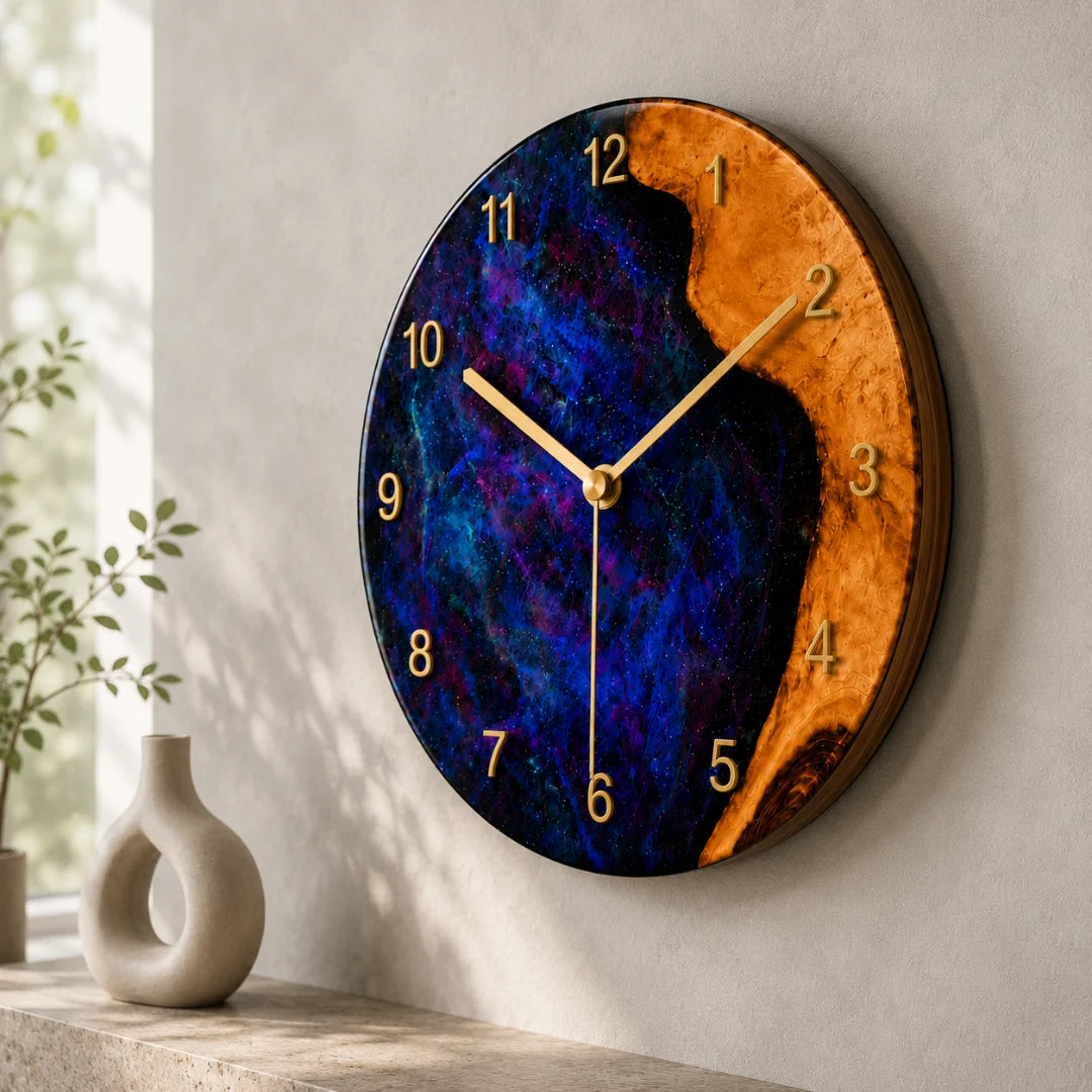Galaxy Arc Galaxy Blue Epoxy Wall Clock WC08