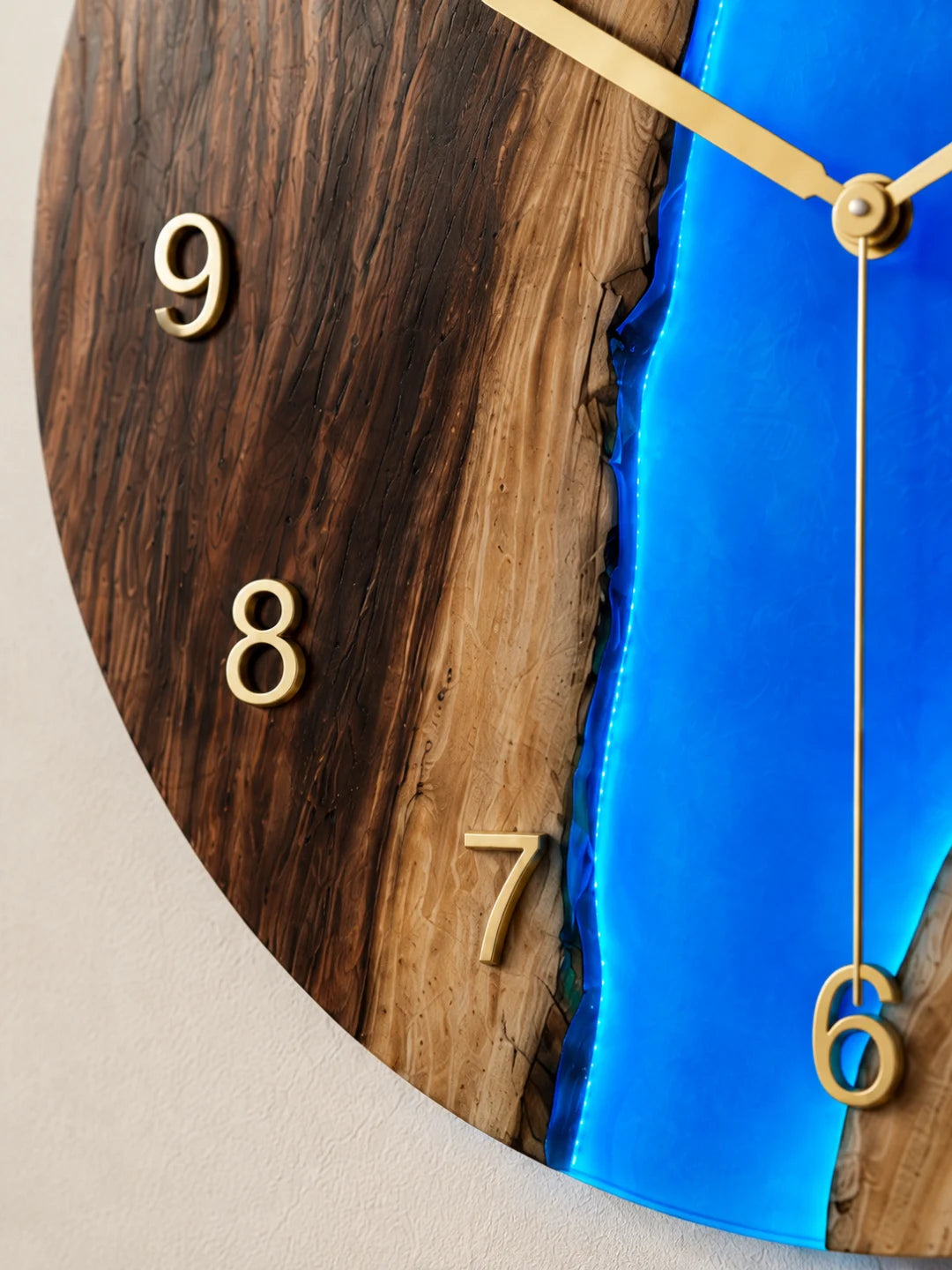Blue Channel Crystal Blue Epoxy Wall Clock WC09