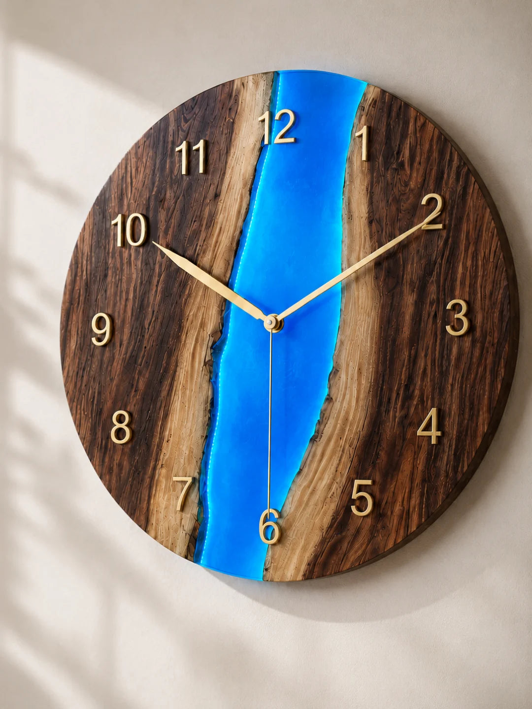 Blue Channel Crystal Blue Epoxy Wall Clock WC09